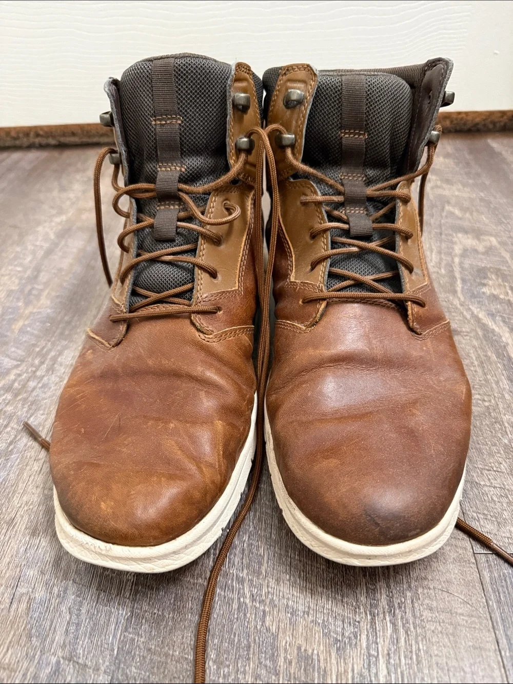 Timberland Graydon Brown Leather Lace-Up Ankle Boots with Padded Collar
